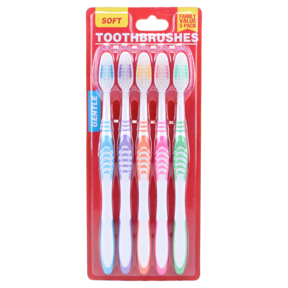 Toothbrush Soft 5pk – Curved Handle