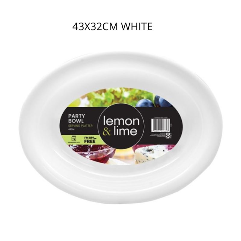 SERVING BOWL OVAL 43X32CM WHITE