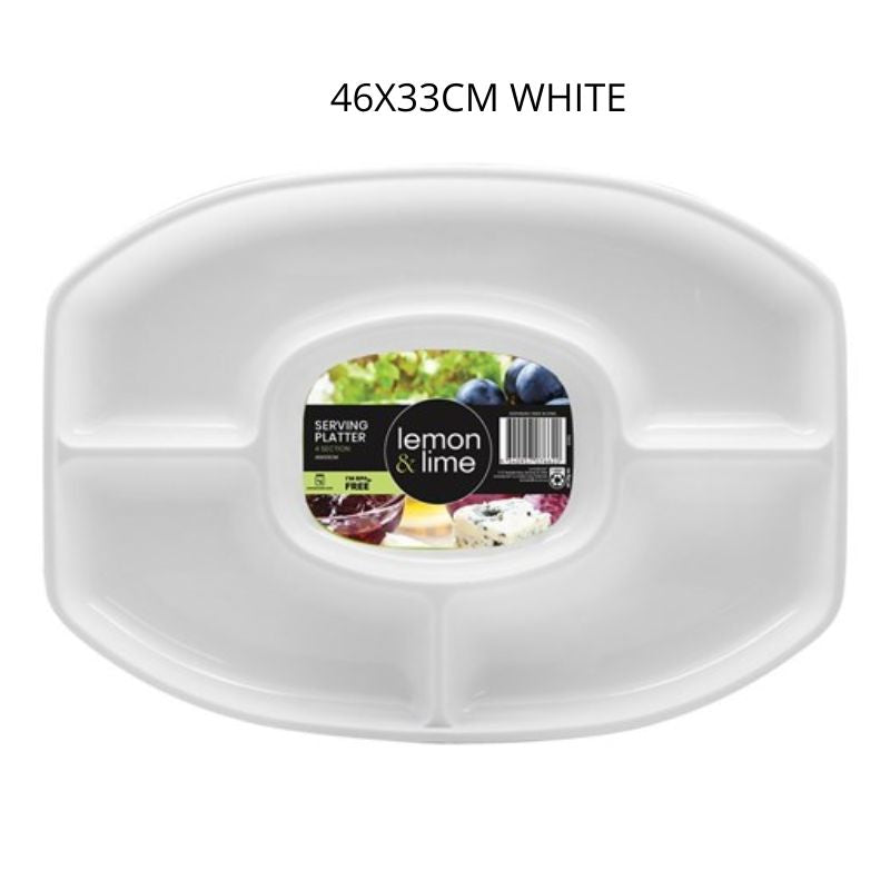 SERVING PLATTER 4 SECTION OVAL 46.5CM