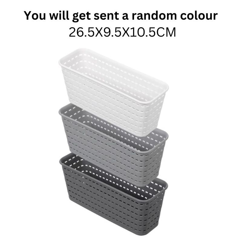 WOVEN BASKET 26.5X9.5X10.5CM 3 ASSTD