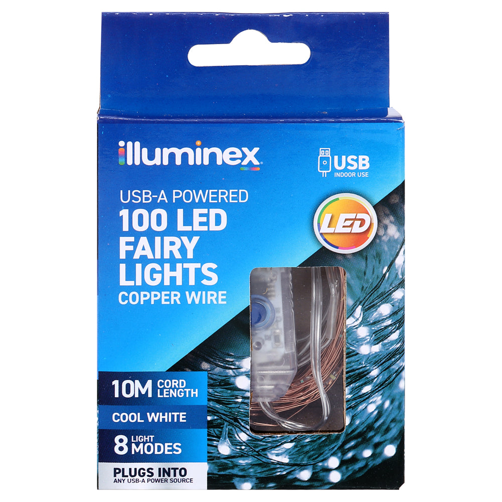 USB Fairy Lights 10m 100 LED Cool White