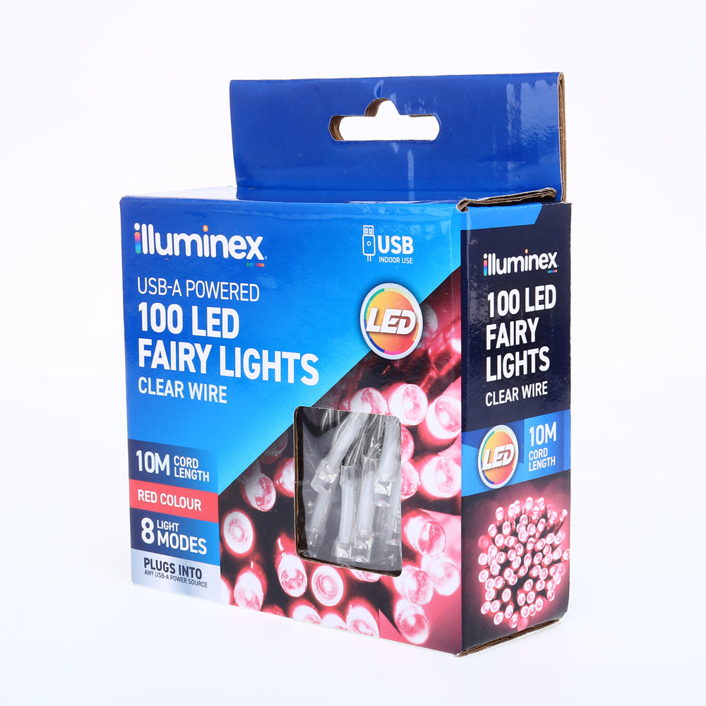 USB Fairy Lights 10m 100 LED Red