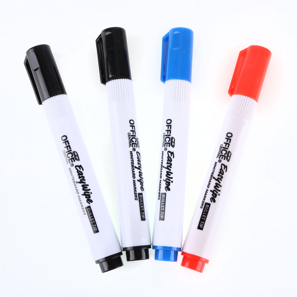 Whiteboard Markers 4pk – Black, Blue & Red
