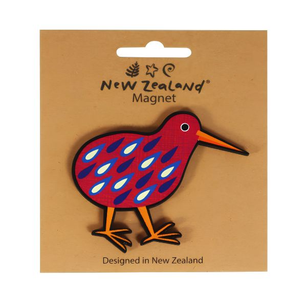 Wooden NZ Kiwi Magnet 73mm – New Zealand Souvenir Fridge Magnet