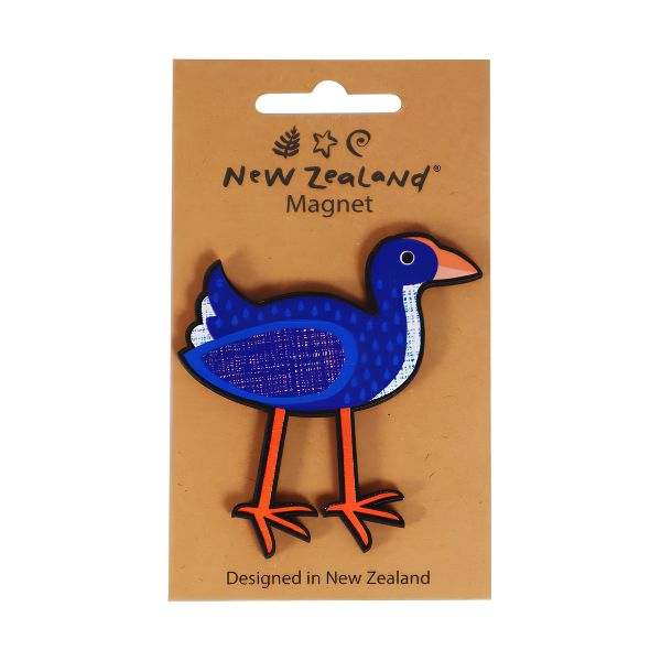 Wooden NZ Pukeko Magnet 73mm – New Zealand Souvenir Fridge Magnet