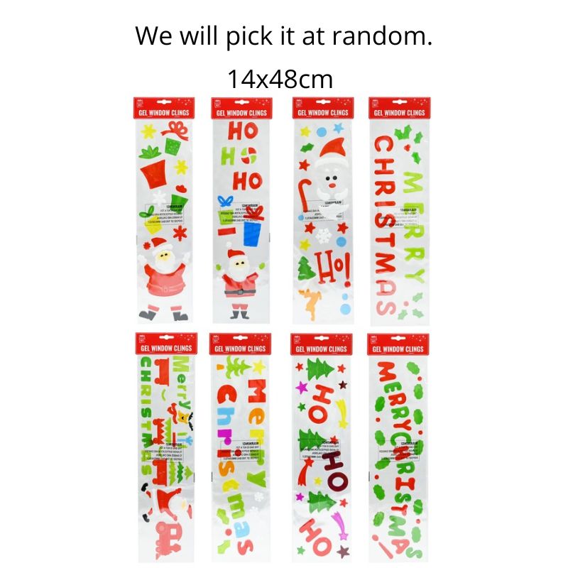 Window Gel Clings Long 14x48cm Asst
