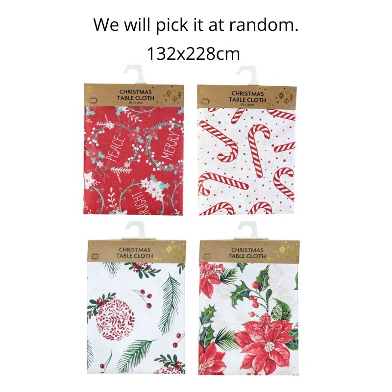 Printed Tablecloth 132 x 228cm – Assorted Designs