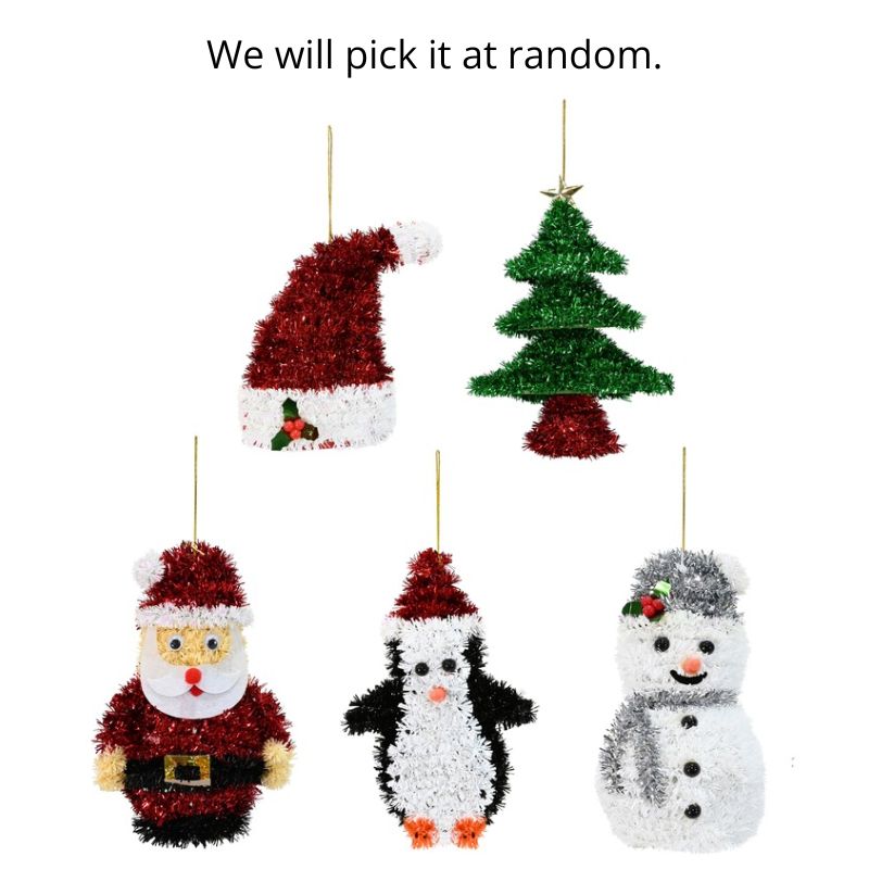 Tinsel Table Deco Asst