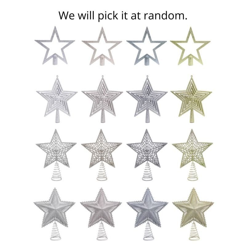 Tree Topper Star 20cm Asst