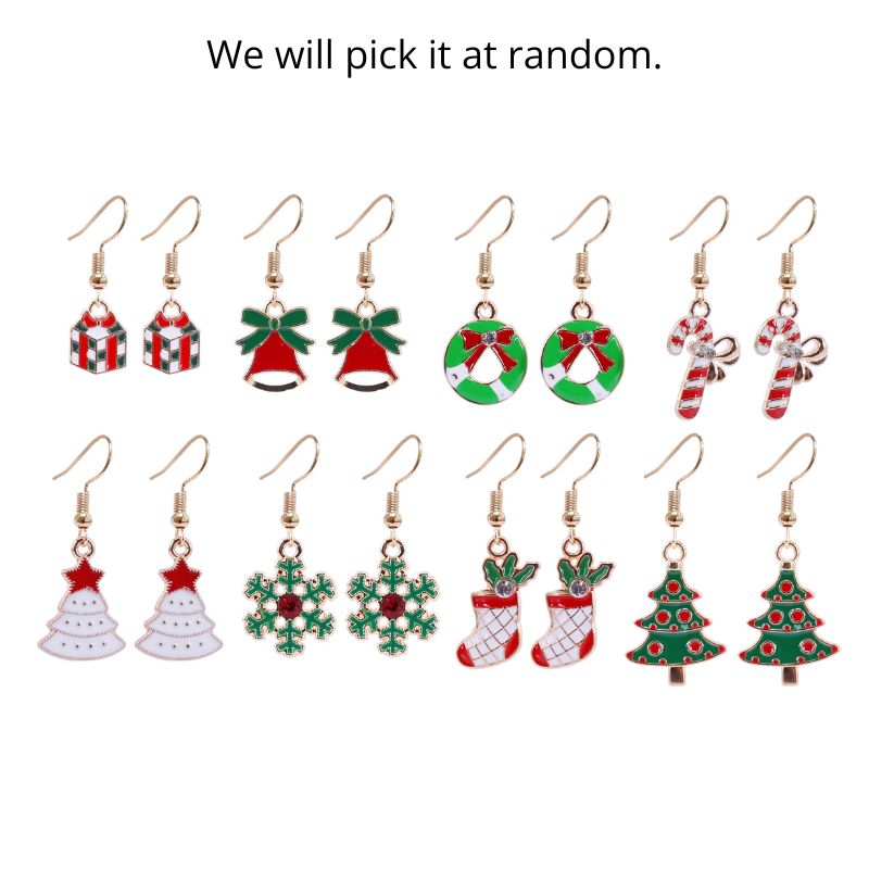 Christmas Dangly Earrings Asst