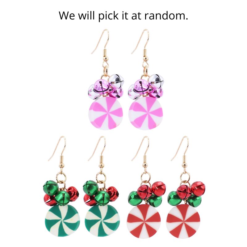 Christmas Pinwheel Earrings Asst