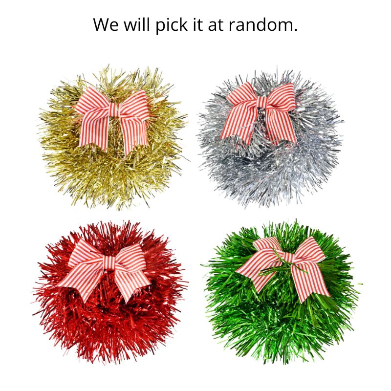 Hair Scrunchie Tinsel Stripe Bow Asst
