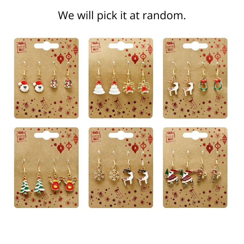 Christmas Dangly Earrings 2pk Asst