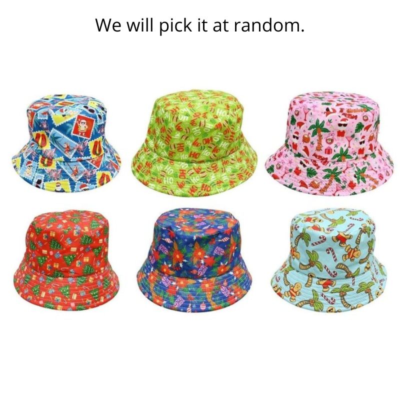 Christmas Bucket Hat Fun Patterns Asst