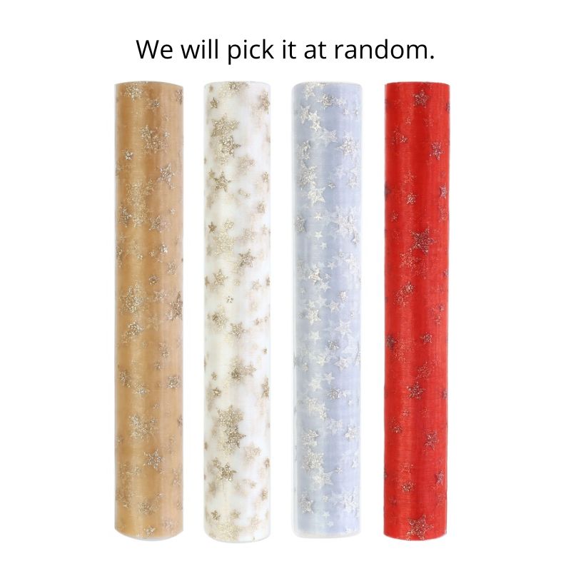 Runner Organza Stars Roll 3m Asst