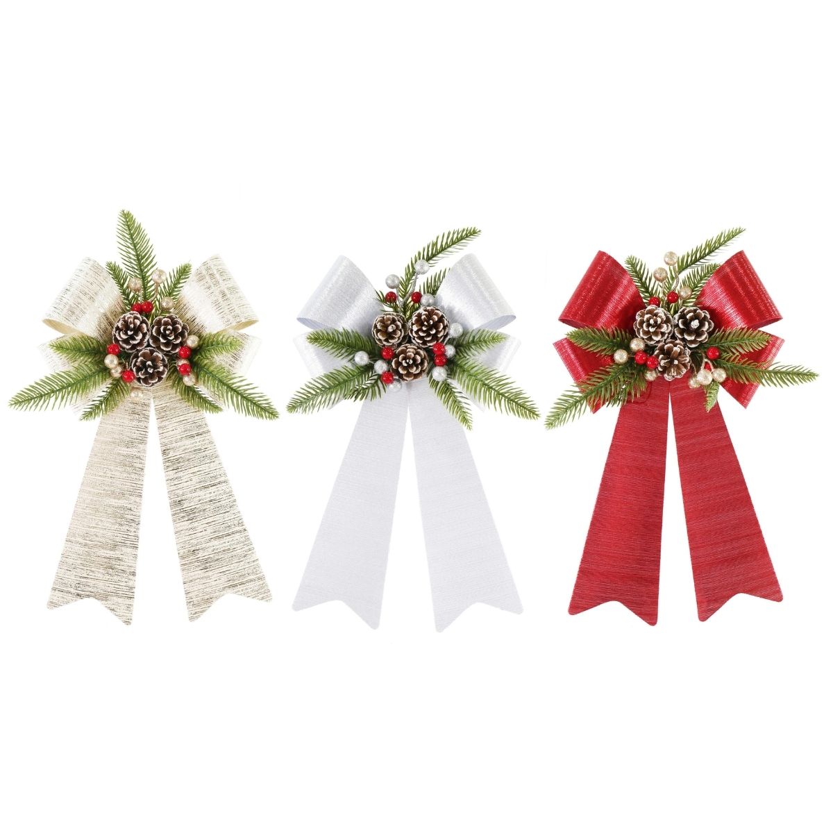 Bow Metallic Cone Decoration Assorted