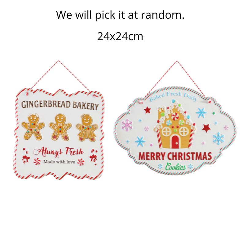 Metal Gingerbread Plaque Asst
