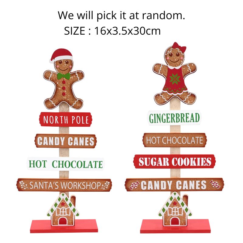 GINGERBREAD TABLE TREE-16x3.5x30cm