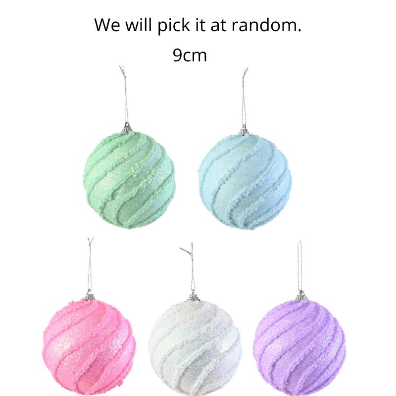 Pastel Swirl Bauble 9cm Asst