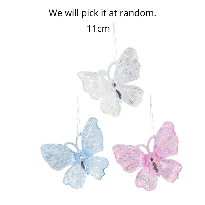 Hanging Iridescent Butterfly 11cm Asst