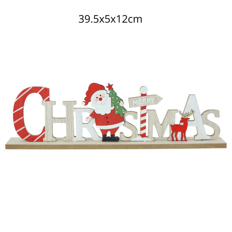 MERRY CHRISTMAS TABLE SIGN - 39.5x5x12cm