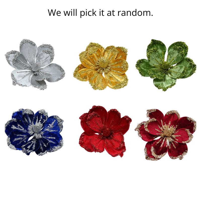 Glitter Magnolia Clip Asst