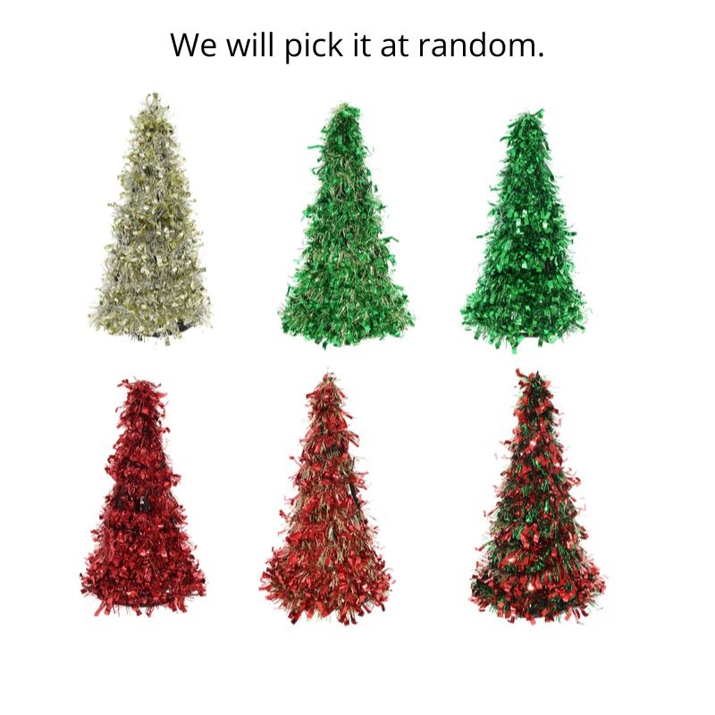 Tinsel Cone Tree 26cm Asst