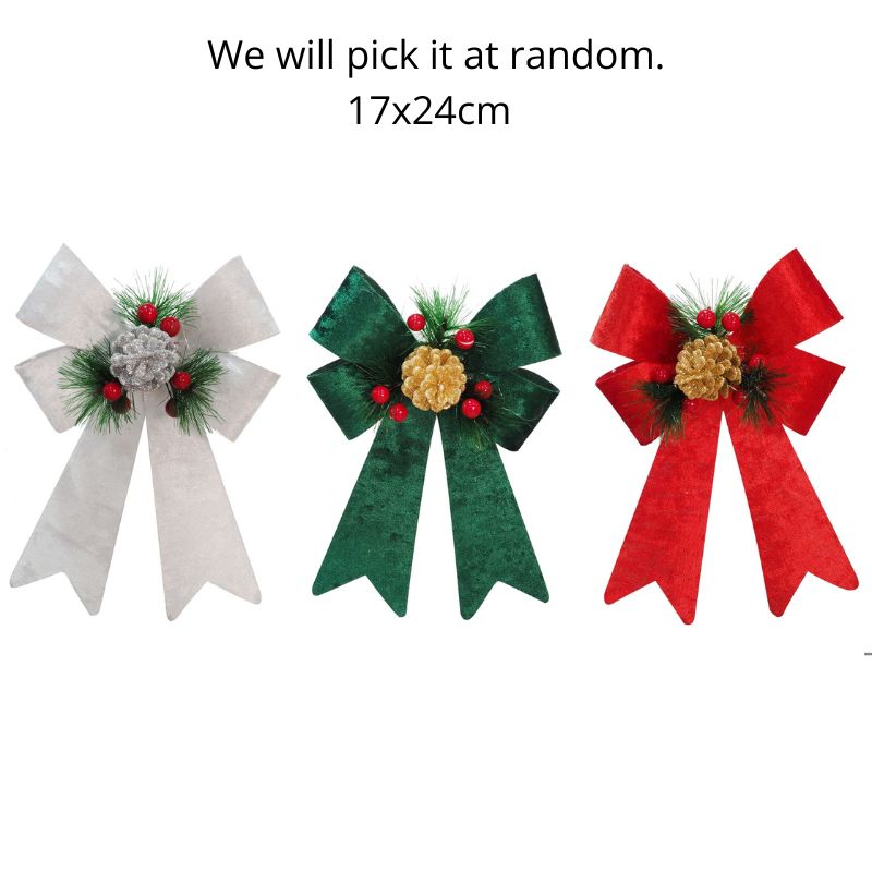 Bow Crushed Velvet Decos Asst