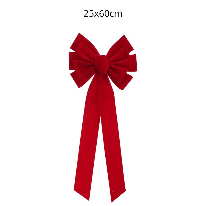 Bow Red Flocked