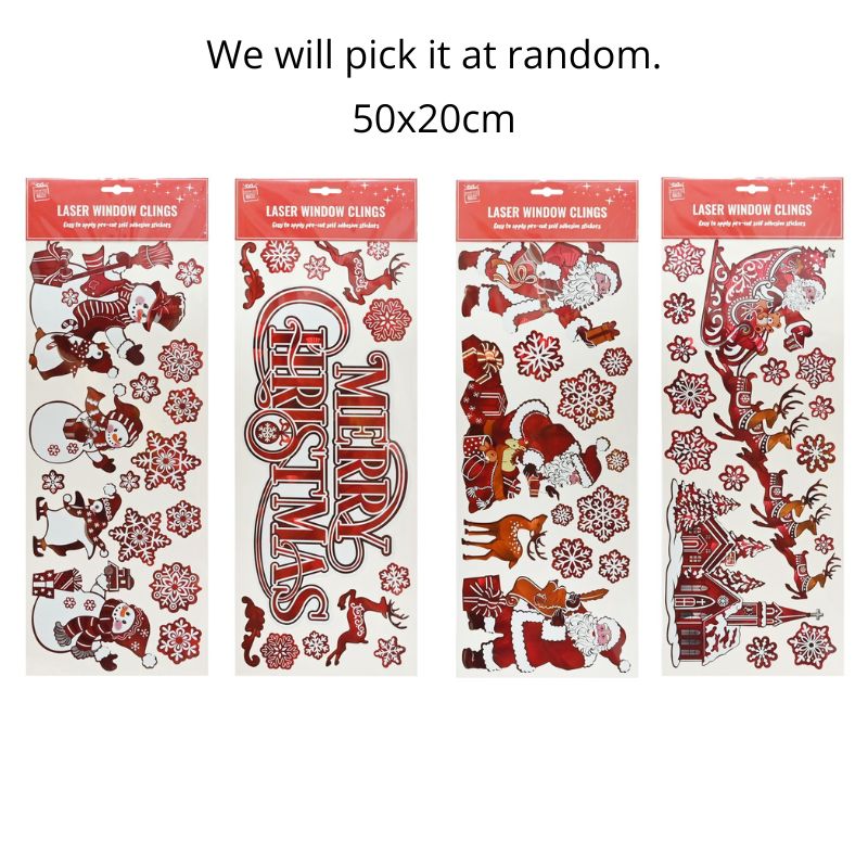 Red Laser Window Clings Asst