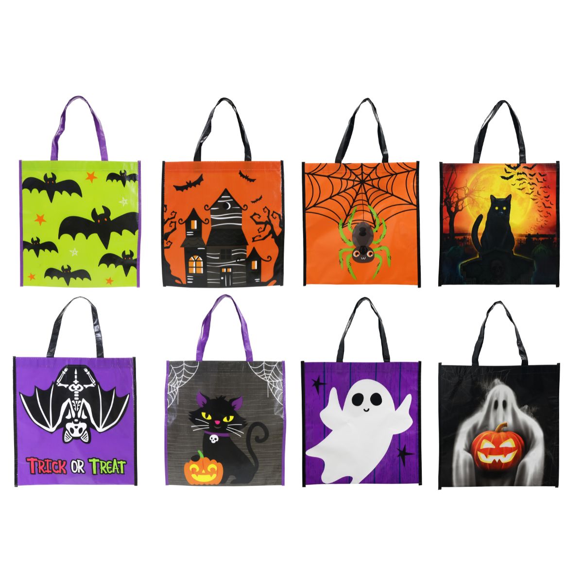 Halloween PE Shiny Shopper Bag 38cm Asst