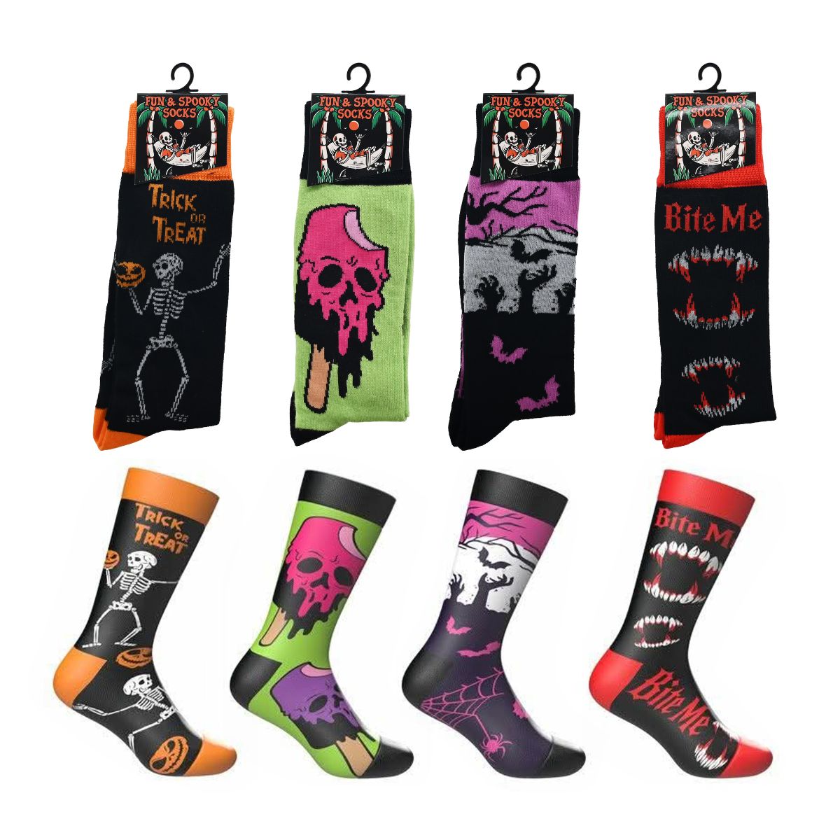 Fun and Spooky Socks Asst