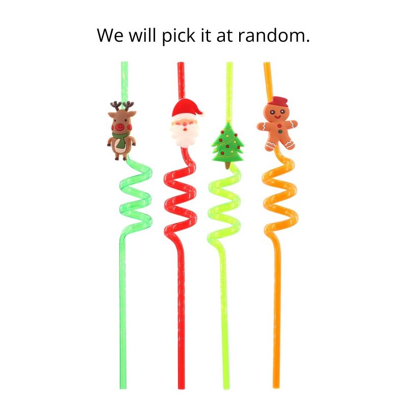 Christmas Spiral Straws 4pk