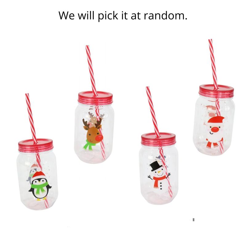 Screw Top Cup With Straw Asst