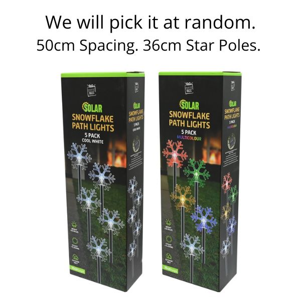 Solar LED Star Path Lights 5pk Asst