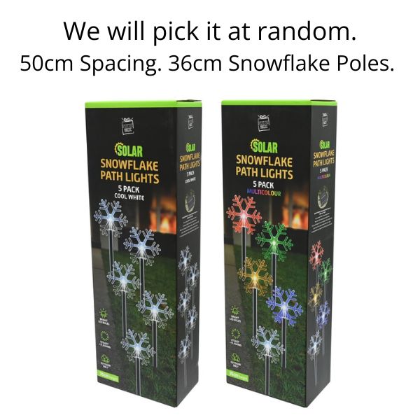 Solar LED Snowflake Path Lights 5pk Asst