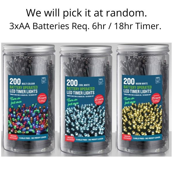 Timer Lights LED 200 B/OP In Jar Asst