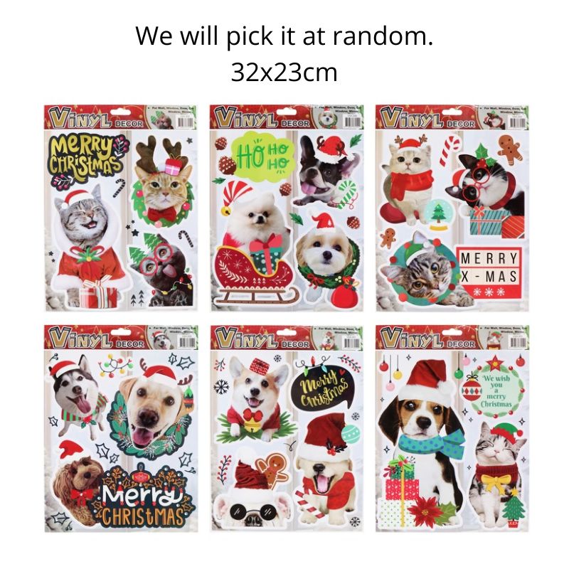 Funky Christmas Pet Stickers Asst
