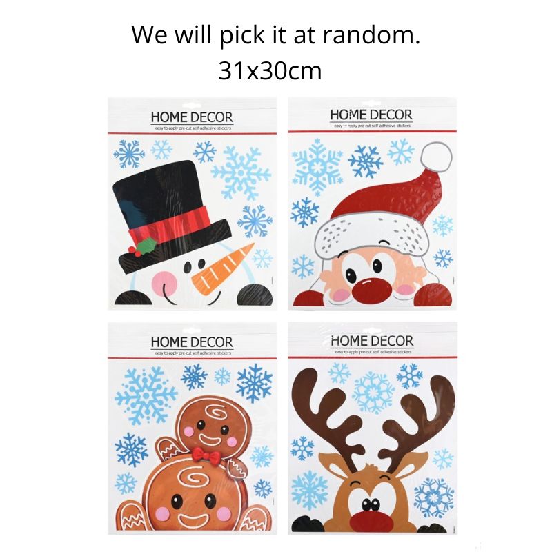 Window Peeper Cling w/Snowflakes Asst