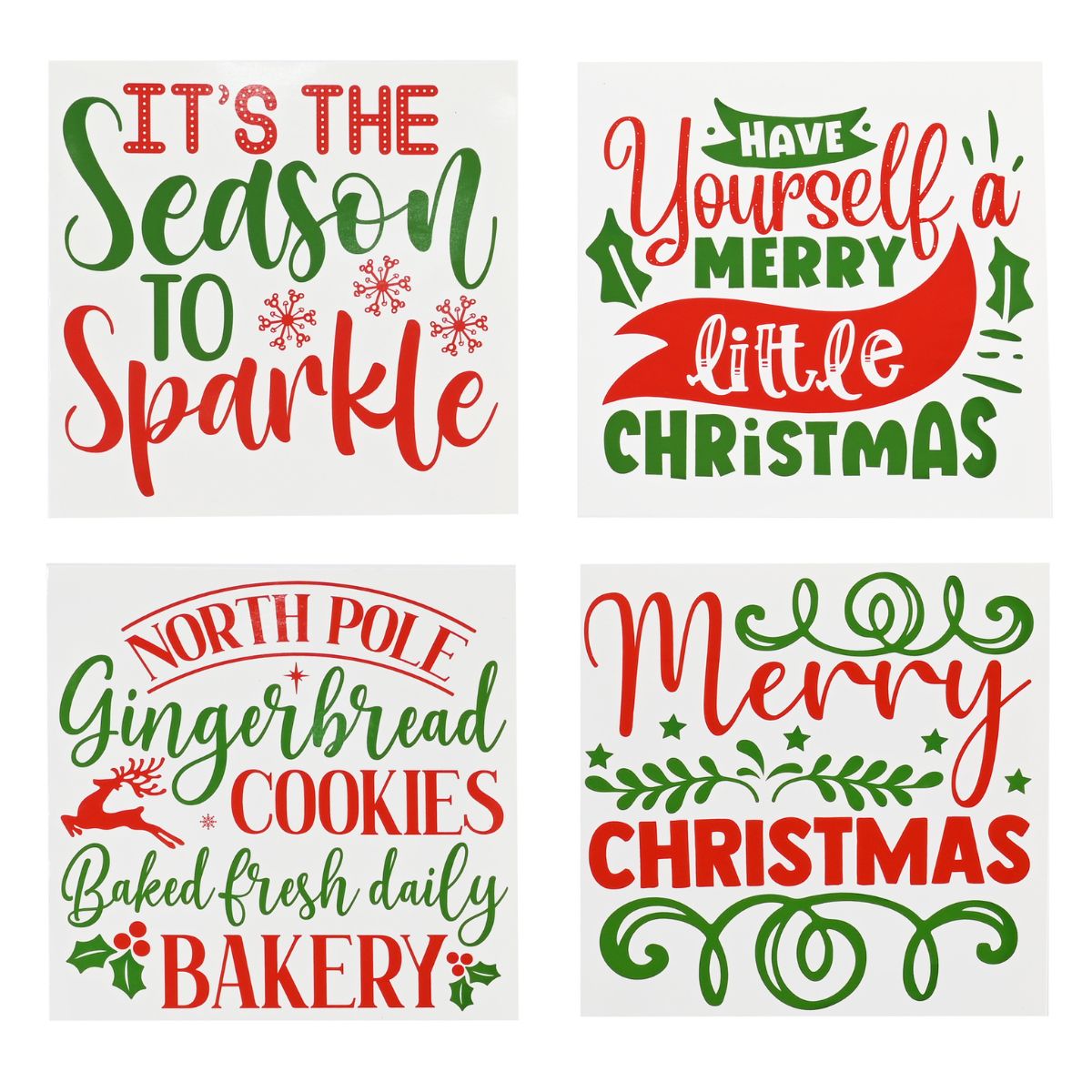 Square Christmas Greeting Cards 6 Pack - 15cm