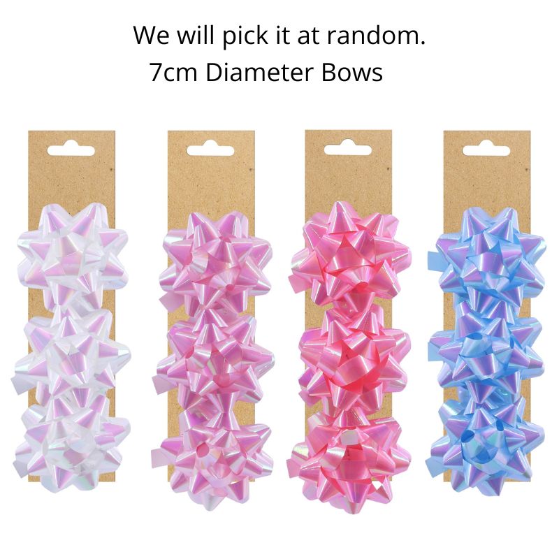 Pastel Sweet Iridescent Gift Bows 3pk