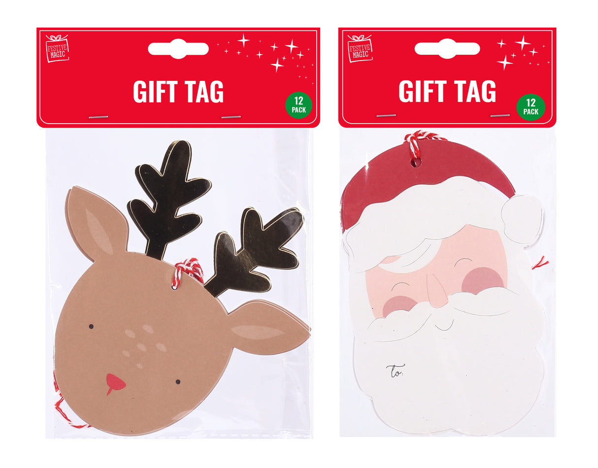 Jumbo Gift Tags 12pc Asst