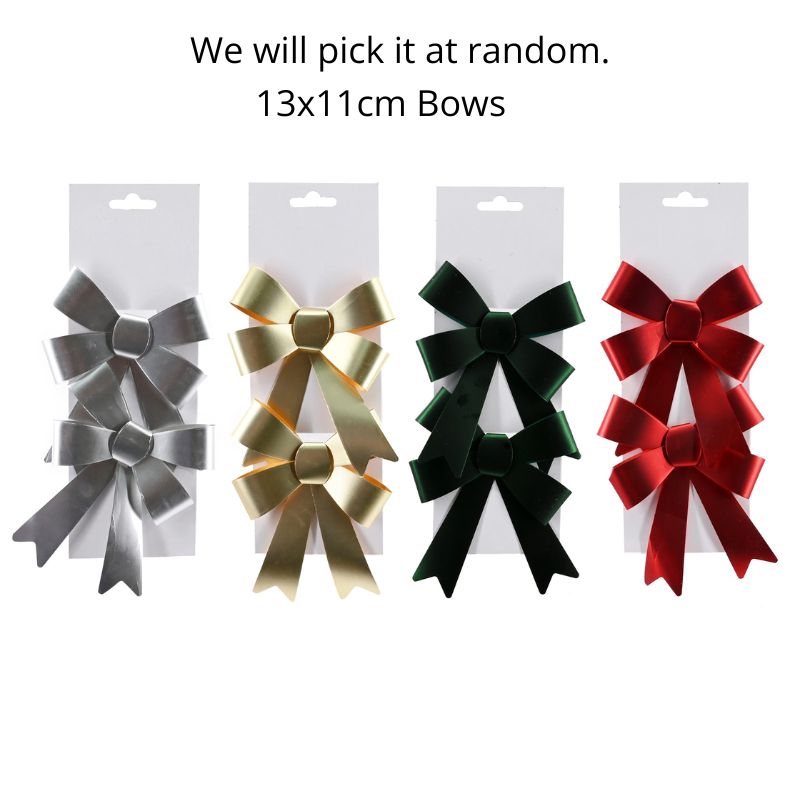 Fancy Present Bow Matte Metallic 2pk Asst