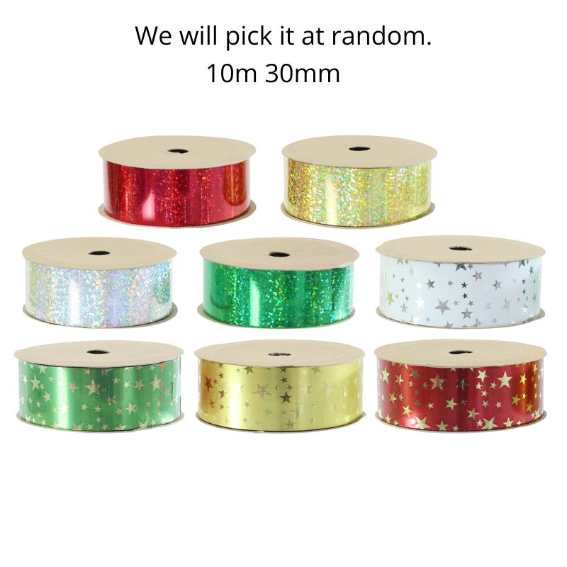 Laser/Metallic Star Ribbon 10m 30mm SRT Asst