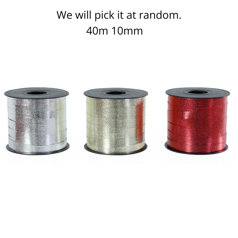 Metallic Embossed Ribbon 40M 10mm Asst
