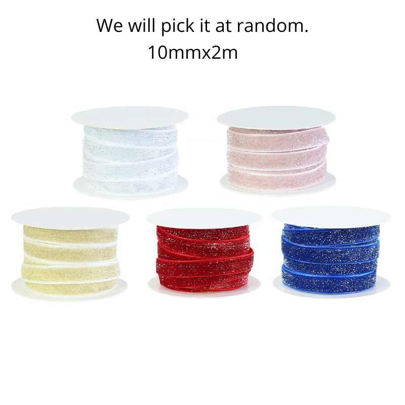 Ribbon Velvet Sparkle 10mmx2m Asst