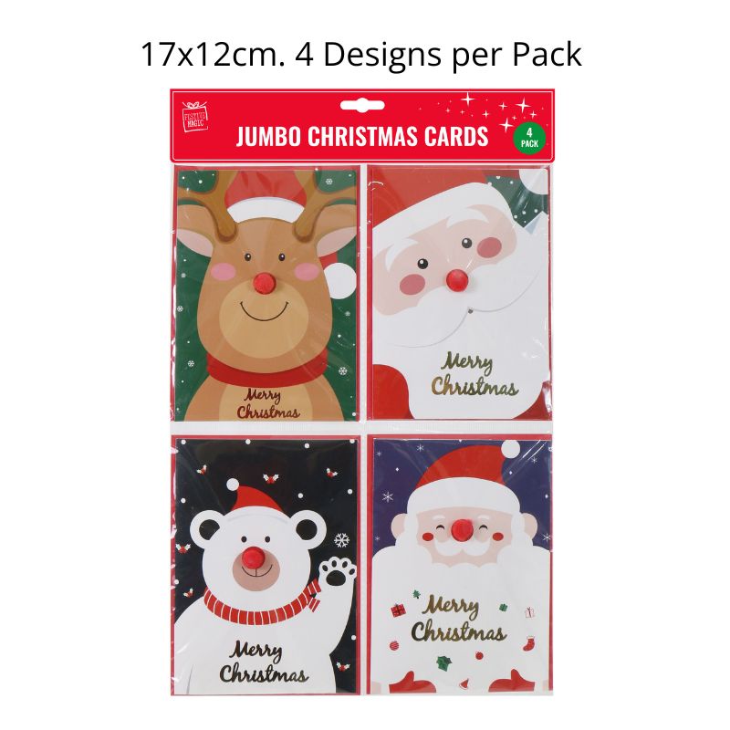 Jumbo Pom-Pom Money Cards Foil 4pk