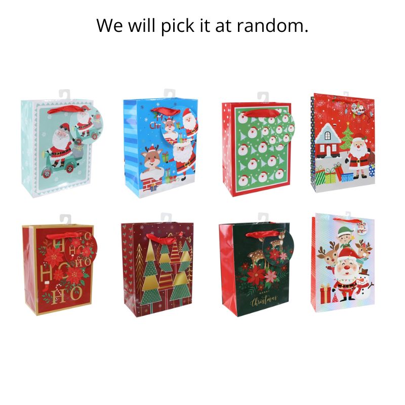 Giftbag Xmas Printed Sml Mega Mix Asst