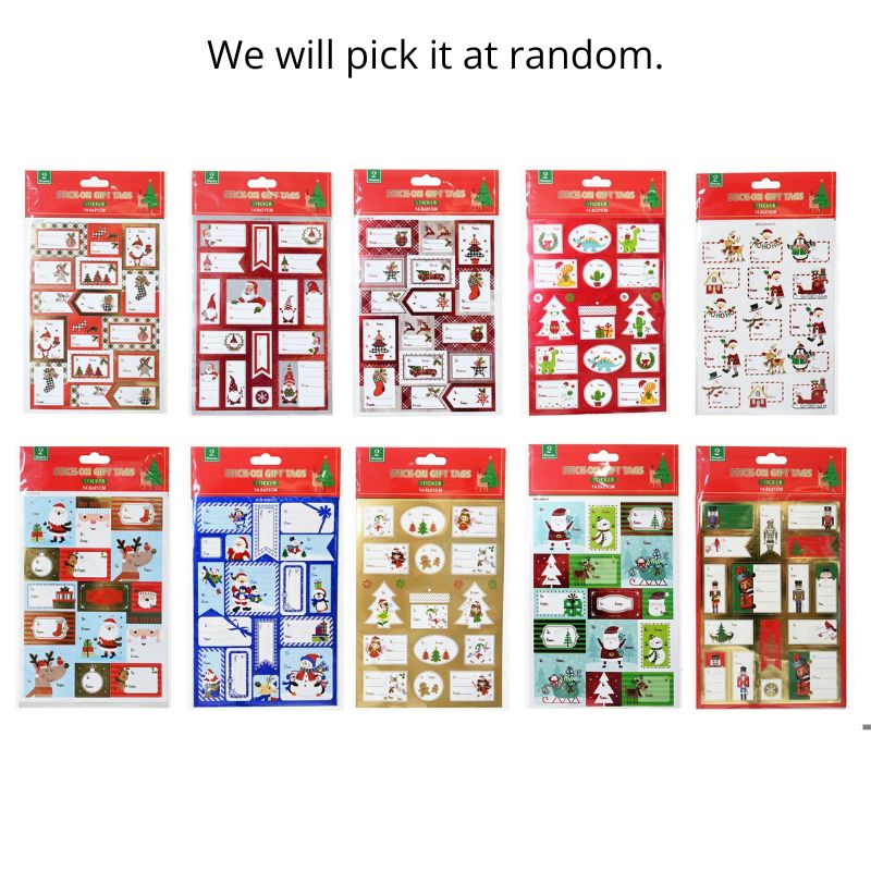 Gift Tag Stickers 2 Sheets Asst
