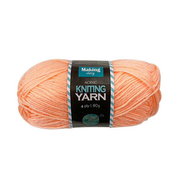 80G Acrylic Yarn(4-ply)- Solid Colour(Peachy Pink) image 0